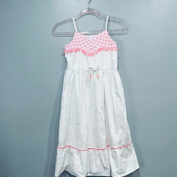 White Dress with Pink Accents size 12 - Picture 5 of 13